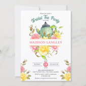 Elegant Floral Bridal Tea Einladung (Vorderseite)