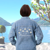 Elegant Floral Bridesmaid Denim Jacket Jeansjacke