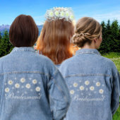 Elegant Floral Bridesmaid Denim Jacket Jeansjacke
