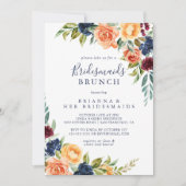 Elegant floral Bridesmaids Brunch Dusche Einladung (Vorderseite)