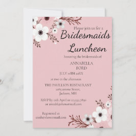 Elegant Floral Bridesmaids Luncheon Einladung