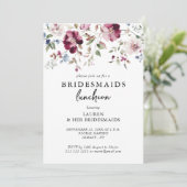 Elegant Floral Bridesmaids Luncheon Einladung (Stehend Vorderseite)