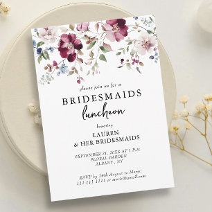 Elegant Floral Bridesmaids Luncheon Einladung