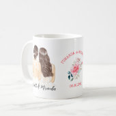 Elegant Floral Brown Hear Bridesmaid Vorschlag Kaffeetasse (Vorderseite Links)