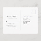 Elegant floral Burgundy Black Wedding RSVP Postkarte (Rückseite)