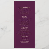 Elegant Floral Burgundy | Gold Menu Card Menükarte (Rückseite)