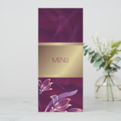 Elegant Floral Burgundy | Gold Menu Card Menükarte (Stehend Vorderseite)
