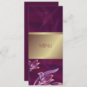 Elegant Floral Burgundy Gold Menu Card Menükarte