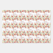 Elegant floral Burgundy Red Monogram Wedding Geschenkpapier Set (Vorderseite)