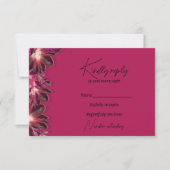 Elegant Floral Burgundy RSVP Karte (Vorderseite)