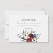 Elegant floral Burgundy Script Wedding Vielen Dank Mitteilungskarte (Rückseite)