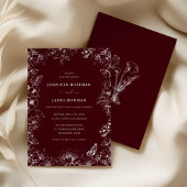 Elegant Floral Burgundy Wedding Invitation Einladung