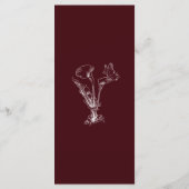 Elegant Floral Burgundy Wedding  Menükarte (Rückseite)