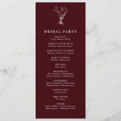 Elegant Floral Burgundy Wedding  Programm (Rückseite)