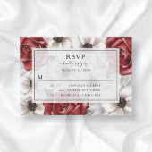 Elegant floral Burgundy Wedding RSVP Einladung