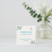 Elegant Floral Business Card | Watercolor Botanica Quadratische Visitenkarte (Stehend Vorderseite)