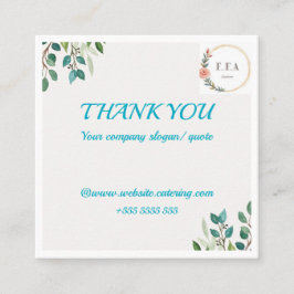 Elegant Floral Business Card | Watercolor Botanica Quadratische Visitenkarte
