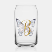 Elegant Floral Butterfly Letter B - Artistic Monog Dosenglas (Rückseite)