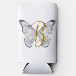 Elegant Floral Butterfly Letter B - Artistic Monog Selters Dosenkühler