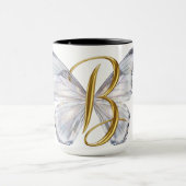 Elegant Floral Butterfly Letter B - Artistic Monog Tasse (Zentrum)