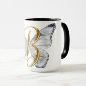 Elegant Floral Butterfly Letter B - Artistic Monog Tasse (VorderseiteRechts)