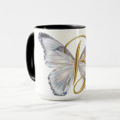 Elegant Floral Butterfly Letter B - Artistic Monog Tasse (Vorderseite Links)