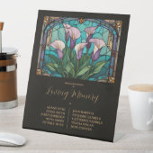 Elegant Floral Calla Stained Glass Effect Mauve Sockelschild (In Situ)