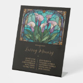 Elegant Floral Calla Stained Glass Effect Mauve Sockelschild (Vorderseite)