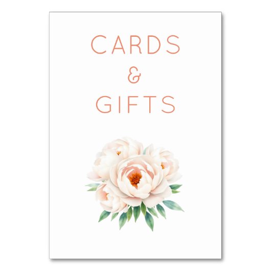 Elegant Floral Cards & Gifts Tischnummer (Vorderseite)