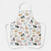 Elegant Floral Cat Print Apron Schürze (Vorderseite)