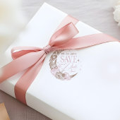 Elegant Floral Celestial Moon Stars Save The Date Runder Aufkleber