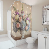 Elegant Floral Centerpiece with Bokeh Lights Duschvorhang (Beispiel)