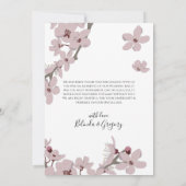 Elegant Floral Cherry Blossom Hochzeit Dankeskarte (Rückseite)