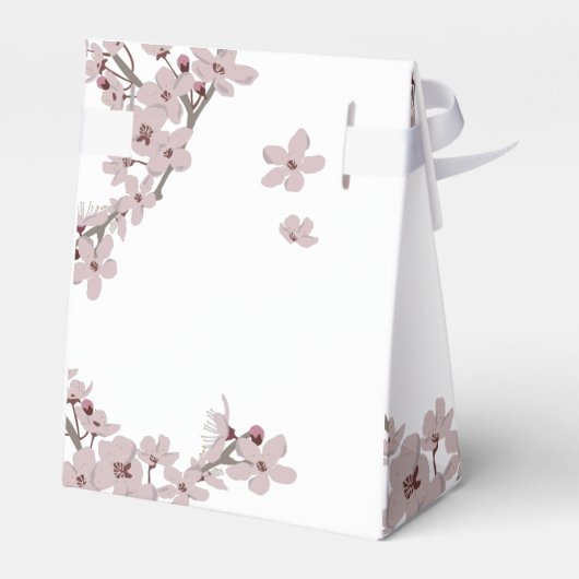 Elegant Floral Cherry Blossom Hochzeit Geschenkschachtel (Rückseite)