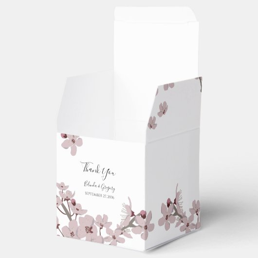 Elegant Floral Cherry Blossom Hochzeit Geschenkschachtel (Geöffnet)