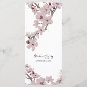 Elegant Floral Cherry Blossom Hochzeit Menükarte (Rückseite)