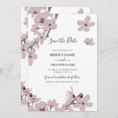 Elegant Floral Cherry Blossom Hochzeit Save The Date (Vorne/Hinten)