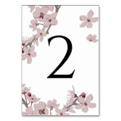 Elegant Floral Cherry Blossom Hochzeit Tischnummer (Rückseite)