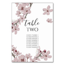Elegant Floral Cherry Blossom Wedding Guest Names