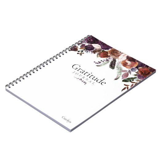 Elegant Floral Chic Girly Dankesblatt Notizblock (Linke Seite)