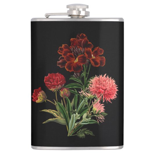 Elegant Floral Christmas Flachmann (Vorderseite)