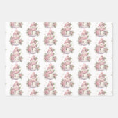 Elegant Floral Christmas Snowman Geschenkpapier Set (Vorderseite)