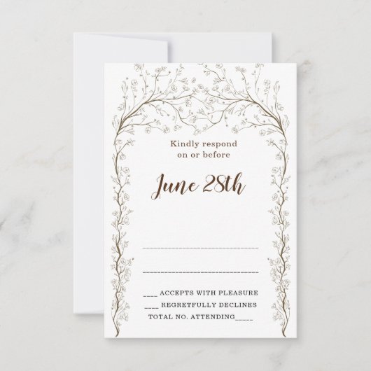 Elegant Floral Chuppah Rsvp Card & Umschlag (Vorderseite)