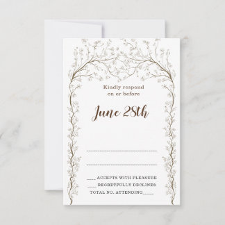 Elegant Floral Chuppah Rsvp Card & Umschlag Karte