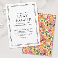 Elegant floral Citrus Baby Shower