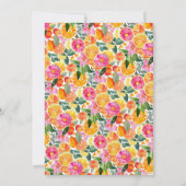 Elegant floral Citrus Baby Shower Einladung (Rückseite)