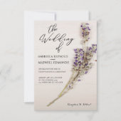 Elegant floral Clean Lavender Wedding Einladung (Vorderseite)