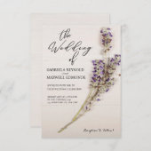 Elegant floral Clean Lavender Wedding Einladung (Vorne/Hinten)