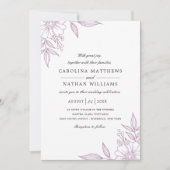 Elegant Floral Corners Wedding Lavender QR Code Einladung (Vorderseite)