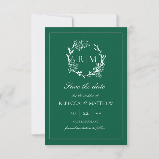 Elegant Floral Crest Monogram Photo Invitation Einladung (Vorderseite)